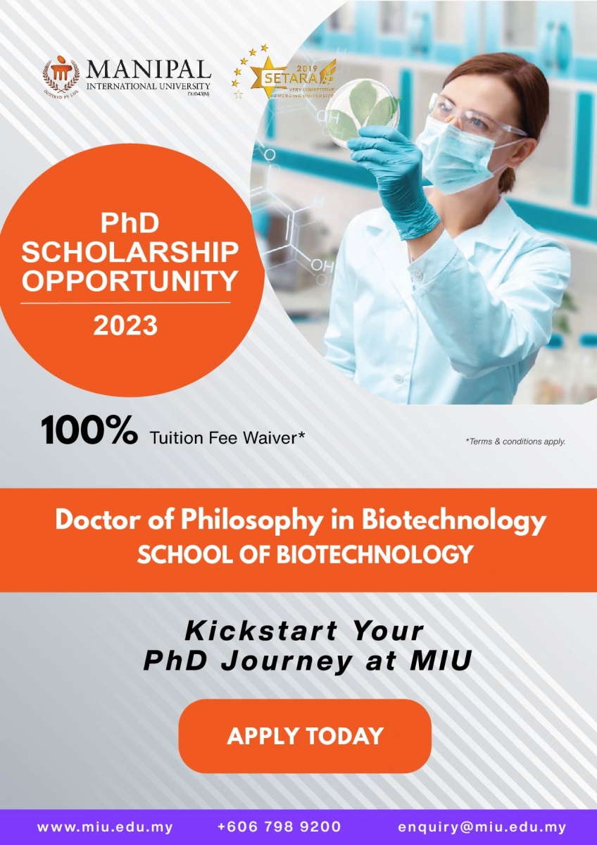phd scholarship for biotechnology